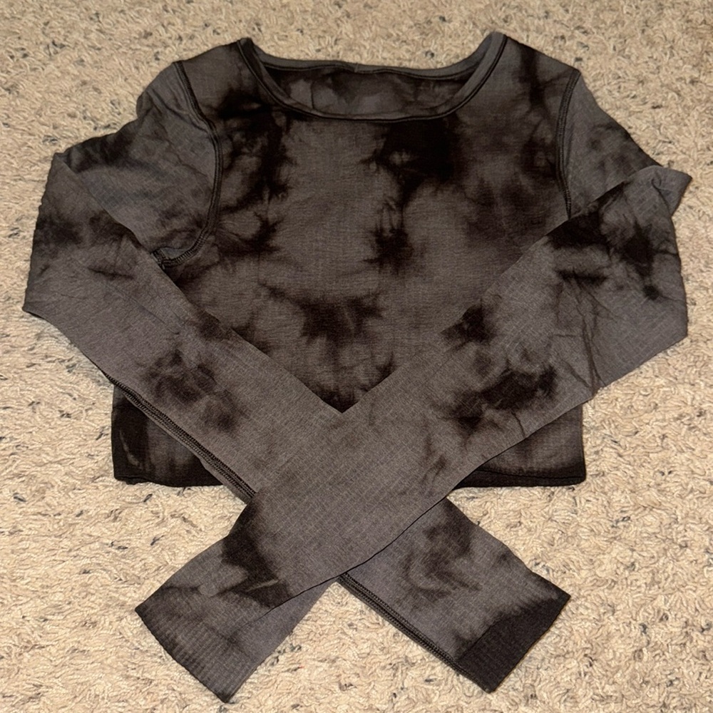 lululemon athletica Black Tie-Dye Long Sleeve Top